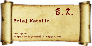 Brlaj Katalin névjegykártya