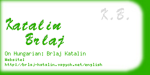 katalin brlaj business card